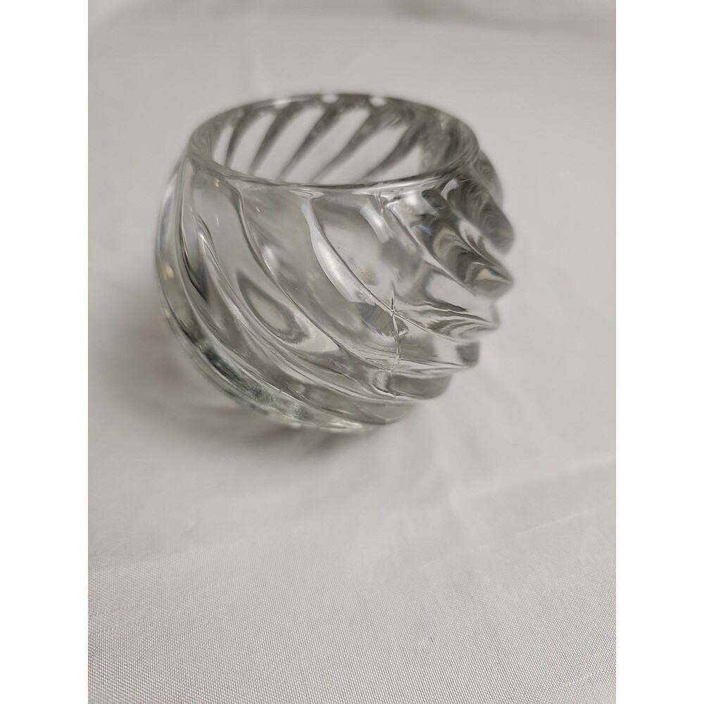 Partylite Illusions Swirl Clear Glass Votive Tealight Candle Holder P0463